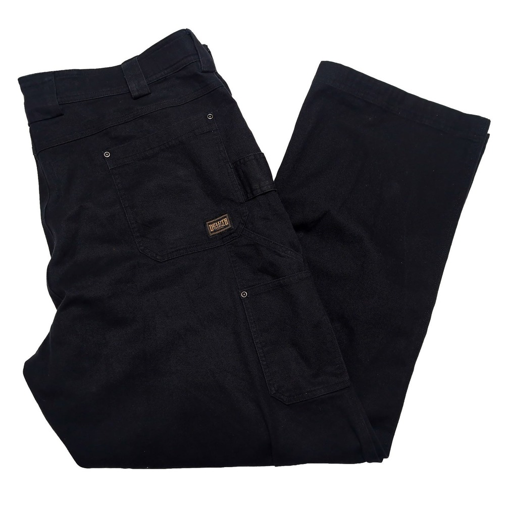 DULUTH Trading Flex Fire Hose Carptenter Canvas Pants 18101 Black ~ 42 x 34